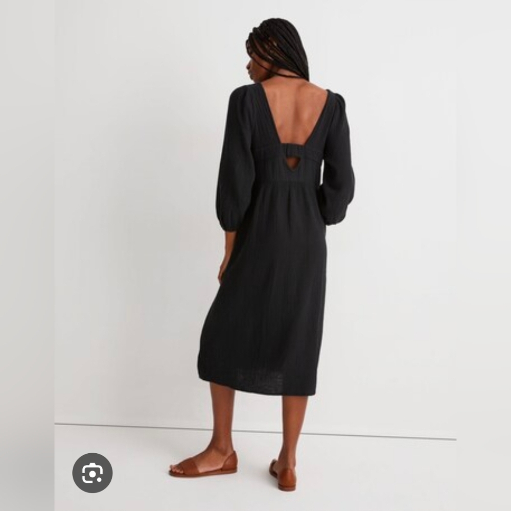 Madewell Gauze Black V-Neck Dress | Boho Dress